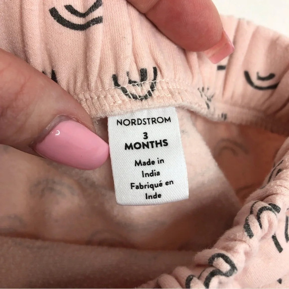 Nordstrom Baby matching set sweatshirt and sweatpants pink rainbow size 3 months - Picture 10 of 11